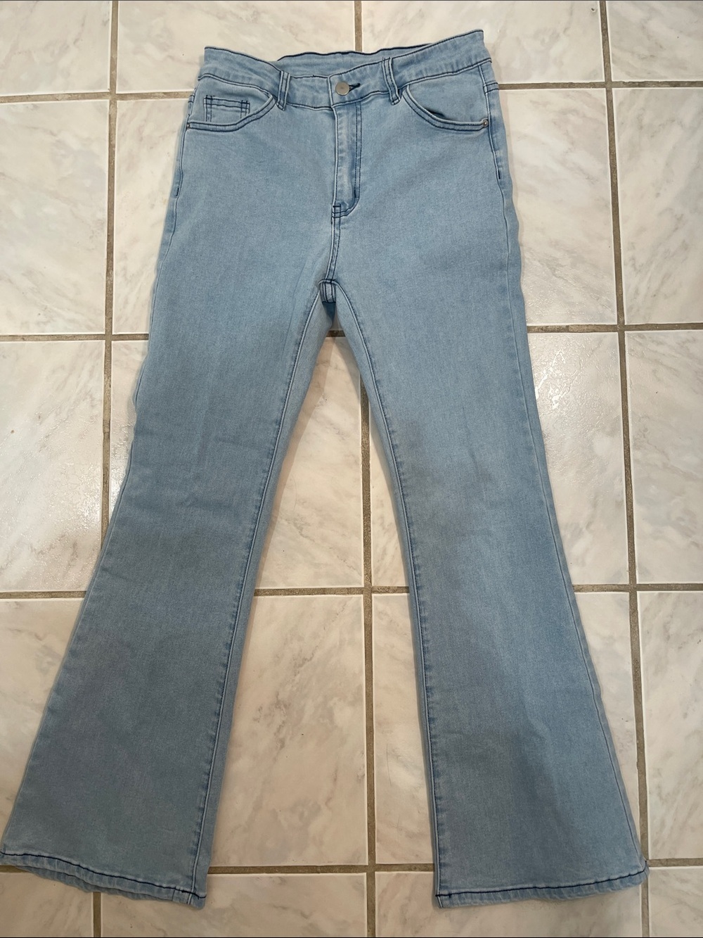 SHEIN Light Wash Boot Cut Jeans Petite Large